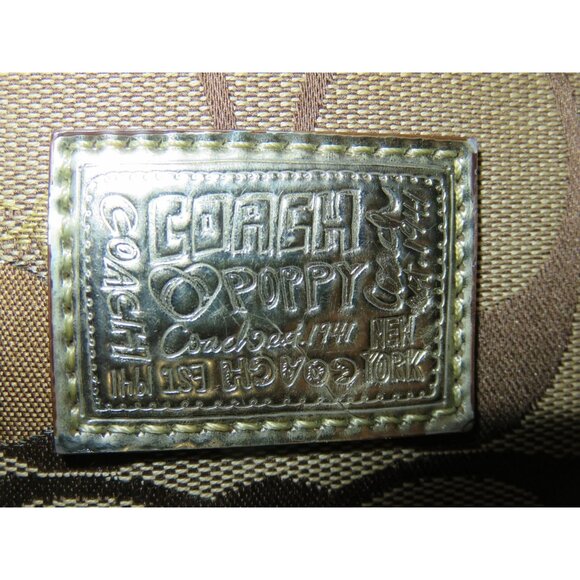 Coach Poppy Signature Canvas & Leather Heart Glam Tote Freshly cleaned - Picture 8 of 15